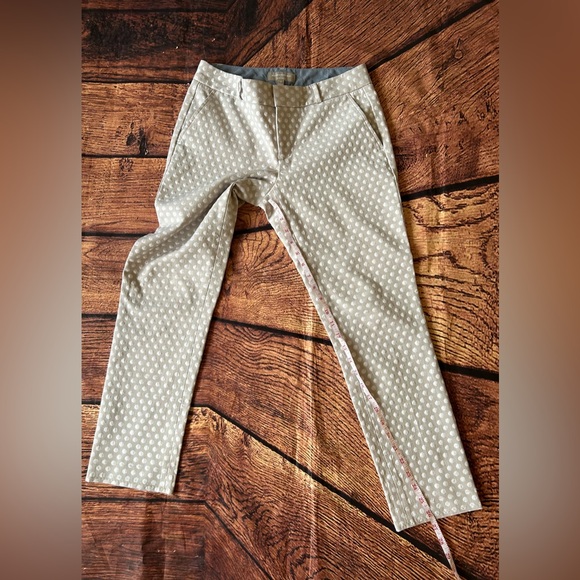 Banana Republic Pants Women 4 Beige Tan White Polka‎ Dots Hampton Fit Pockets - Picture 11 of 13